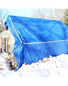 E&K Sunrise 5" x 7" Finished Size General Multi-Purpose Tarpaulin 5-mil Poly Tarp - Blue - Set of 3