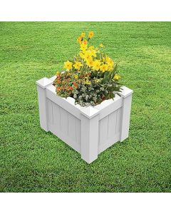 E&K Sunrise 31"x20"x20" Raised Garden Bed White Vinyl Above Ground Planter Box for Growing Vegetables Flowers Herbs, DIY Gardening, Yard, Patio, Lawn, Outdoor (6 Pcs)