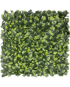 E&K 9Pcs 20" x 20" Artificial Grass Wall Panels, Faux Boxwood Greenery Backdrop Decor, UV Protected Privacy Hedge Screen for Indoor Outdoor (Ficus - 02)