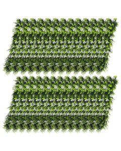 E&K 27 PCS Artificial Hanging Plants Faux Vines Leaf Decoration for Home Garden Office Indoor Outdoor Wedding Party (Green White)