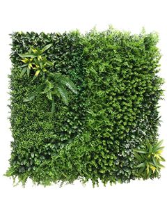 E&K 9Pcs 40" x 40" Artificial 3D Plant Wall Panels, Faux Grass Wall Backdrop Decor, UV-Anti Greenery Boxwood Hedge Privacy Screen for Outdoor Indoor Wedding Garden Backyard (Style 03)