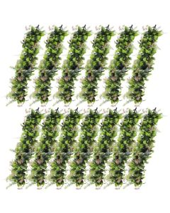 E&K 13 PCS Artificial Hanging Plants Faux Vines Leaf Decoration for Home Garden Office Indoor Outdoor Wedding Party (Green Pink)