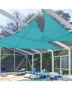 E&K Sunrise 13" x 13" x 18.4" Sun Shade Sail Right Triangle Canopy Shade Cover UV Block for Patio Backyard Garden Outdoor (Turquoise)