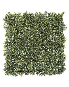 E&K 24Pcs 20" x 20" Artificial Grass Wall Panels, Faux Boxwood Greenery Backdrop Decor, UV Protected Privacy Hedge Screen for Indoor Outdoor (Pittoso - Yellow)