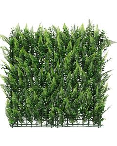 E&K 9Pcs 20" x 20" Artificial 3D Plant Wall Panels, Faux Grass Wall Backdrop Decor, UV-Anti Greenery Boxwood Hedge Privacy Screen for Outdoor Indoor Wedding Garden Backyard (Style 10)