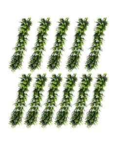 E&K 11 PCs Artificial Hanging Plants Faux Vines Leaf Decoration for Home Garden Office Indoor Outdoor Wedding Party (Green White)