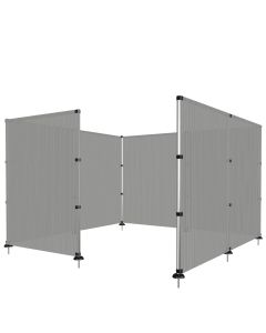 E&K Outdoor Privacy Screen Fence for Pool Dog Fencing Freestanding with Stainless Steel Poles on Concrete Deck Back Yard Fence Hollow Grey 4'x104'
