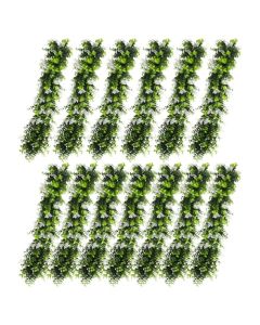 E&K 13 PCS Artificial Hanging Plants Faux Vines Leaf Decoration for Home Garden Office Indoor Outdoor Wedding Party (Green White)