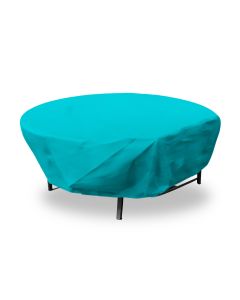 EK Patio Furniture Cover for Round Table, 16' Heavy-Duty Outdoor Table Cover with Wire Rope Hem, Waterproof Patio Table Protector for Garden, Deck, Backyard (Turquoise)