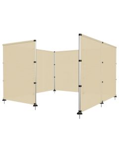 E&K Outdoor Privacy Screen Fence for Pool Dog Fencing Freestanding with Stainless Steel Poles on Concrete Deck Back Yard Fence Beige 4'x99'