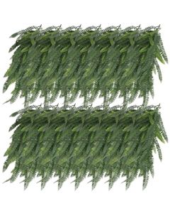 E&K 15 PCS Artificial Hanging Plants Faux Vines Leaf Decoration for Home Garden Office Indoor Outdoor Wedding Party (Dark Green)