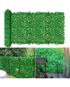E&K Sunrise 9 PCS 6"x14" Faux Laurel Leaf Privacy Fence Screen Artificial Leaves Hedge Fence Covering Wall Decoration Panels for Garden Backyard Porch Indoor Outdoor (Light Green)