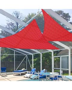 E&K Sunrise 13" x 13" x 18.4" Sun Shade Sail Right Triangle Canopy Shade Cover UV Block for Patio Backyard Garden Outdoor (Red)