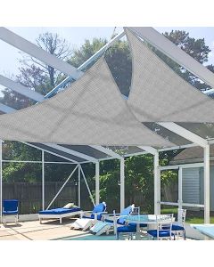 E&K Sunrise 13" x 13" x 18.4" Sun Shade Sail Right Triangle Canopy Shade Cover UV Block for Patio Backyard Garden Outdoor (Light Gray)