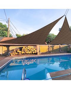 E&K Sunrise 24" x 24" x 24" Sun Shade Sail Triangle Canopy Shade Cover UV Block for Patio Backyard Garden Outdoor (Brown)