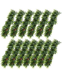 E&K 13 PCS Artificial Hanging Plants Faux Vines Leaf Decoration for Home Garden Office Indoor Outdoor Wedding Party (Dark Green Red)