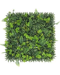 E&K 9Pcs 20" x 20" Artificial 3D Plant Wall Panels, Faux Grass Wall Backdrop Decor, UV-Anti Greenery Boxwood Hedge Privacy Screen for Outdoor Indoor Wedding Garden Backyard (Style 11)