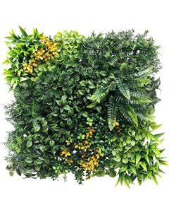 E&K 9Pcs 20" x 20" Artificial 3D Plant Wall Panels, Faux Grass Wall Backdrop Decor, UV-Anti Greenery Boxwood Hedge Privacy Screen for Outdoor Indoor Wedding Garden Backyard (Style 08)