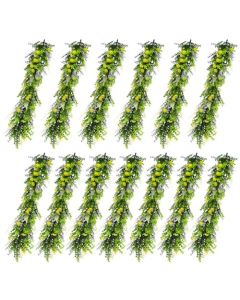 E&K 13 PCS Artificial Hanging Plants Faux Vines Leaf Decoration for Home Garden Office Indoor Outdoor Wedding Party (Green Purple Yellow)