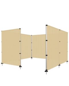 E&K Outdoor Privacy Screen Fence for Pool Dog Fencing Freestanding with Stainless Steel Poles on Concrete Deck Back Yard Fence Hollow Beige 4'x104'
