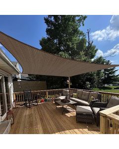 E&K Sunrise 24" x 24" Sun Shade Sail Rectangle Canopy Shade Cover UV Block for Patio Backyard Garden Outdoor (Brown)