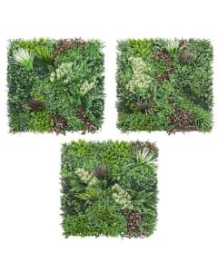 E&K 9 Sets 40" x 40" Artificial Plant Fence Panel Faux Leaves Grass Wall Privacy Screen Panel Decorative for Indoor Outdoor