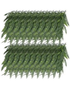 E&K 19 PCS Artificial Hanging Plants Faux Vines Leaf Decoration for Home Garden Office Indoor Outdoor Wedding Party (Dark Green)