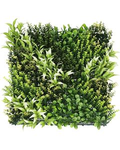 E&K 9Pcs 20" x 20" Artificial 3D Plant Wall Panels, Faux Grass Wall Backdrop Decor, UV-Anti Greenery Boxwood Hedge Privacy Screen for Outdoor Indoor Wedding Garden Backyard (Style 13)