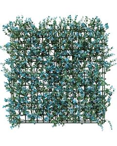 E&K 15Pcs 20" x 20" Artificial Grass Wall Panels, Faux Boxwood Greenery Backdrop Decor, UV Protected Privacy Hedge Screen for Indoor Outdoor (Buxus - Blue)