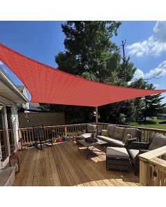 E&K Sunrise 16" x 16" Sun Shade Sail Rectangle Canopy Shade Cover UV Block for Patio Backyard Garden Outdoor (Red)