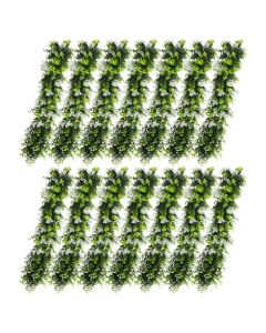 E&K 14 PCS Artificial Hanging Plants Faux Vines Leaf Decoration for Home Garden Office Indoor Outdoor Wedding Party (Green White)