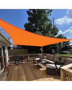 E&K Sunrise 16" x 16" Sun Shade Sail Rectangle Canopy Shade Cover UV Block for Patio Backyard Garden Outdoor (Orange)