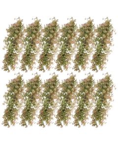 E&K 12 PCS Artificial Hanging Plants Faux Vines Leaf Decoration for Home Garden Office Indoor Outdoor Wedding Party (Green Red)