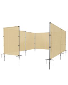 E&K Outdoor Privacy Screen Fence Freestanding Backyard Patio Privacy Pool Fencing Garden Dog Fence Removable with Stainless Steel Poles Ground Spikes Hollow Beige 4'x99'