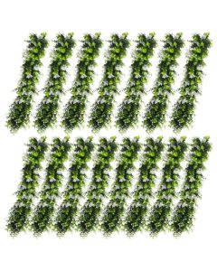 E&K 15 PCS Artificial Hanging Plants Faux Vines Leaf Decoration for Home Garden Office Indoor Outdoor Wedding Party (Green White)