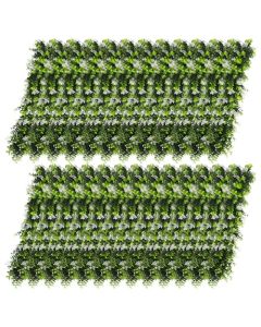 E&K 25 PCS Artificial Hanging Plants Faux Vines Leaf Decoration for Home Garden Office Indoor Outdoor Wedding Party (Green White)