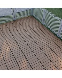 E&K Sunrise Thailand teak Tiles 12’x12” Hardwood Patio Pavers Interlocking Deck Tiles for Indoor & Outdoor Floors Balcony Porch Backyard Flooring Décor 30 Box-270 Pcs