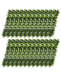 E&K 24 PCS Artificial Hanging Plants Faux Vines Leaf Decoration for Home Garden Office Indoor Outdoor Wedding Party (Green White)