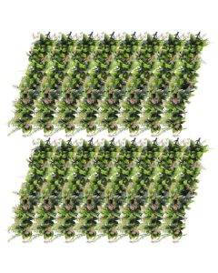 E&K 16 PCS Artificial Hanging Plants Faux Vines Leaf Decoration for Home Garden Office Indoor Outdoor Wedding Party (Green Pink)