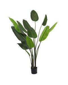 E&K 6FT Artificial Bird of Paradise Plant with Plastic Nursery Pot, Fake Banana Tree Artificial Plant Faux Palm Trees for Home Office Garden Indoor Outdoor Decor (1 Pack)