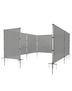 E&K Outdoor Privacy Screen Fence Freestanding Backyard Patio Privacy Pool Fencing Garden Dog Fence Removable with Stainless Steel Poles Ground Spikes Hollow Grey 4'x99'