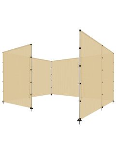 E&K Outdoor Privacy Screen Fence for Pool Dog Fencing Freestanding with Stainless Steel Poles on Concrete Deck Back Yard Fence Hollow Beige 6'x99'