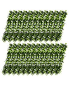 E&K 23 PCS Artificial Hanging Plants Faux Vines Leaf Decoration for Home Garden Office Indoor Outdoor Wedding Party (Green White)