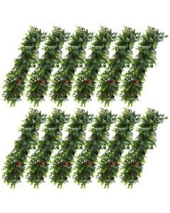 E&K 12 PCS Artificial Hanging Plants Faux Vines Leaf Decoration for Home Garden Office Indoor Outdoor Wedding Party (Dark Green Red)