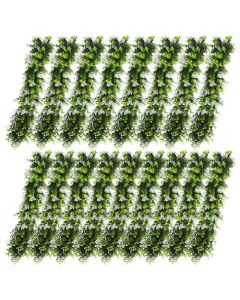 E&K 17 PCS Artificial Hanging Plants Faux Vines Leaf Decoration for Home Garden Office Indoor Outdoor Wedding Party (Green White)