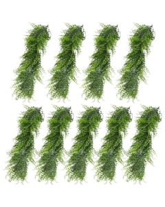 E&K 9 PCS Artificial Hanging Plants Faux Vines Leaf Decoration for Home Garden Office Indoor Outdoor Wedding Party (Green)