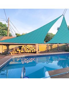E&K Sunrise 13" x 13" x 13" Sun Shade Sail Triangle Canopy Shade Cover UV Block for Patio Backyard Garden Outdoor (Turquoise)