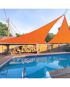 E&K Sunrise 16" x 16" x 16" Sun Shade Sail Triangle Canopy Shade Cover UV Block for Patio Backyard Garden Outdoor (Orange)