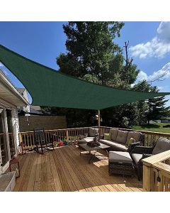 E&K Sunrise 16" x 20" Sun Shade Sail Rectangle Canopy Shade Cover UV Block for Patio Backyard Garden Outdoor (Green)