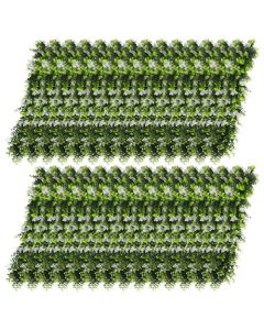 E&K 28 PCS Artificial Hanging Plants Faux Vines Leaf Decoration for Home Garden Office Indoor Outdoor Wedding Party (Green White)